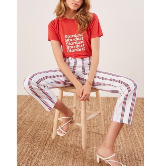 Reformation Roper Crop Straight Jeans Valley Plaid - Picture 2 of 8